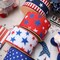 LaRibbons 2 1/2" Wired Ribbon | Red w/ White/Blue Stars | 10 Yards